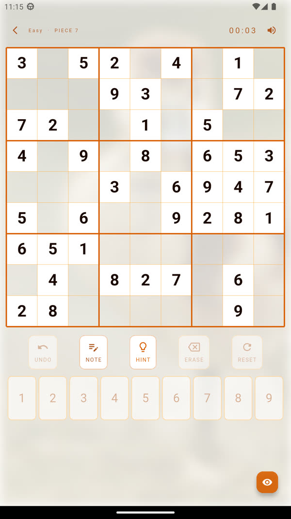 A Sudoku Mosaic puzzle in progress